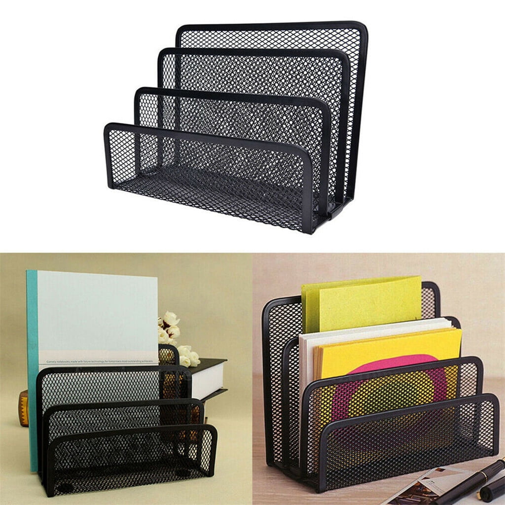 Mesh Desktop File Sorter Organizer, 5 Upright Section Bookshelf Organizer, Enduring File Sorter for Desk Home Office Classroom