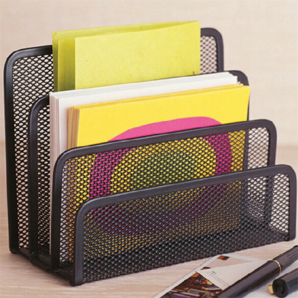 Mesh Desktop File Sorter Organizer, 5 Upright Section Bookshelf Organizer, Enduring File Sorter for Desk Home Office Classroom