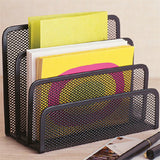 Mesh Desktop File Sorter Organizer, 5 Upright Section Bookshelf Organizer, Enduring File Sorter for Desk Home Office Classroom - Side View