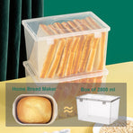 Storage Bins with Lids Airtight Bread Storage Containers Bread Bin Plastic Reusable Loaf Cake Clear Bread Dispenser Fresh Bread Organizer Bin （7.48×5.12 in）