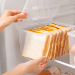 Storage Bins with Lids Airtight Bread Storage Containers Bread Bin Plastic Reusable Loaf Cake Clear Bread Dispenser Fresh Bread Organizer Bin （7.48×5.12 in）