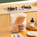 Storage Bins with Lids Airtight Bread Storage Containers Bread Bin Plastic Reusable Loaf Cake Clear Bread Dispenser Fresh Bread Organizer Bin （7.48×5.12 in）