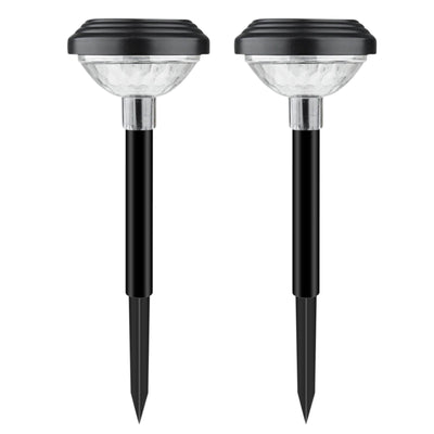 Solar Outdoor Lights, Solar Pathway Lights Outdoor, Solar Powered Garden Yard Lights for Walkway Sidewalk Driveway, Maintain 10 Hours of Lighting (2 Pack) 2 Pack Black