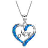 Necklace for Mom 925 Silver Love Heart Pendant Necklace Birthstones Jewelry Blue Sapphire Pearl Simulated and More Stones Jewelry Women Birthday Mother's Day Silver