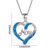 Necklace for Mom 925 Silver Love Heart Pendant Necklace Birthstones Jewelry Blue Sapphire Pearl Simulated and More Stones Jewelry Women Birthday Mother's Day Silver