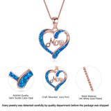 Necklace for Mom 925 Silver Love Heart Pendant Necklace Birthstones Jewelry Blue Sapphire Pearl Simulated and More Stones Jewelry Women Birthday Mother's Day Silver - Rear View