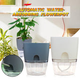 Self Watering Planter, 4 Inch Self Watering Pots for Indoor Plants, Self Watering Planters with Wick Rope for All House Herbs, Plants, Violets and Dahlias White - Front View