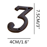 3 inch Iron House Number, Iron Black House Numbers for Outside, Metal Mailbox Numbers for Outside, Home Address Numbers for House, Matching Screws D