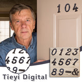3 inch Iron House Number, Iron Black House Numbers for Outside, Metal Mailbox Numbers for Outside, Home Address Numbers for House, Matching Screws D - Side View