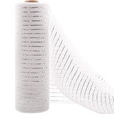 10 Inch x 30 Feet Deco Poly Mesh Ribbon, Metallic Foil Poly Mesh Ribbon, for Wreaths, Swags, Craft, Wedding, Party and Decorating Supplies White