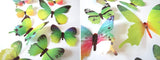 12Pcs Butterfly Wall Decals, 3D Butterfly Wall Stickers Removable DIY Home Decorations Art Decor Wall Stickers Murals for Kids Bedroom Living Room Classroom Office Green