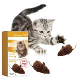 Interactive Toys for Indoor Cats, Mouse Toys with Electronic Realistic Squeaky Sound, Automatic Moving Kitten Toys Electric Mice Toy Self Play Exercise Brown