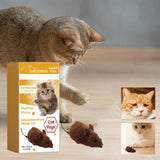 Interactive Toys for Indoor Cats, Mouse Toys with Electronic Realistic Squeaky Sound, Automatic Moving Kitten Toys Electric Mice Toy Self Play Exercise Brown - Rear View
