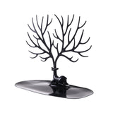 Jewelry Tree Stand Organizer Jewelry Display Tray Deer Tree Jewellery Holder Hanger for Necklaces Bracelet Earrings Birthday Gifts Jewellery Stand Rack Storage 9.6×5.7×8.5 in White