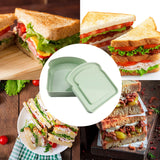 Sandwich Containers, Reusable Sandwich Box Container, Sandwich Holder Bread Container for Adults, BPA Free, Microwave & Dishwasher Safe, Office, Camping Green - Front View