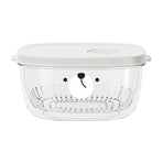 Fridge Berry Storage Container with Lids with Strainer, Plastic Fresh Produce Saver Keeper for Vegetable Fruit Meat Lettuce, BPA Free Kitchen Refrigerator Organization White