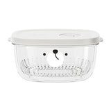 Fridge Berry Storage Container with Lids with Strainer, Plastic Fresh Produce Saver Keeper for Vegetable Fruit Meat Lettuce, BPA Free Kitchen Refrigerator Organization White