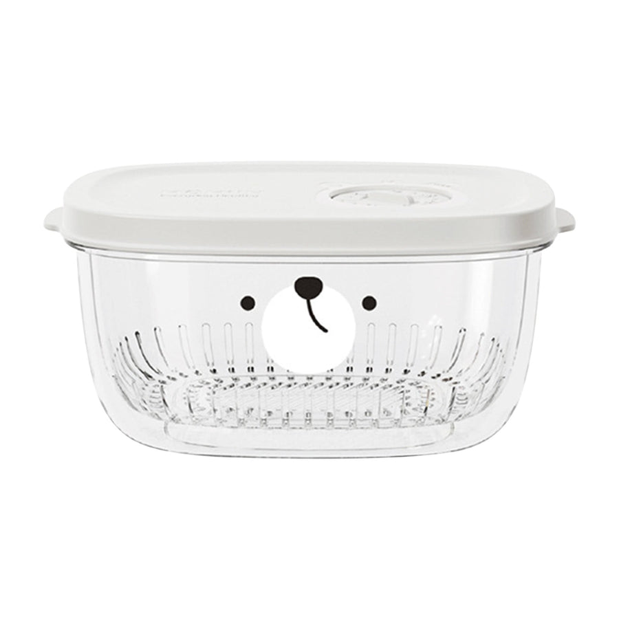 Fridge Berry Storage Container with Lids with Strainer, Plastic Fresh Produce Saver Keeper for Vegetable Fruit Meat Lettuce, BPA Free Kitchen Refrigerator Organization White