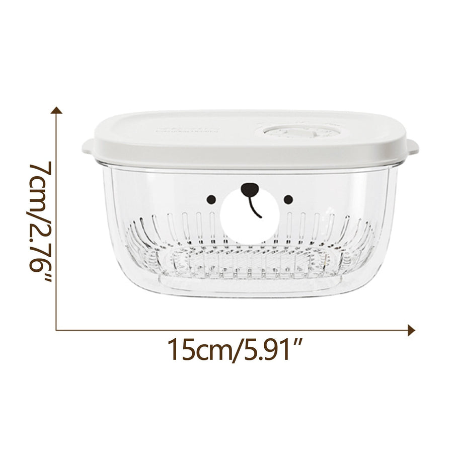 Fridge Berry Storage Container with Lids with Strainer, Plastic Fresh Produce Saver Keeper for Vegetable Fruit Meat Lettuce, BPA Free Kitchen Refrigerator Organization White