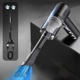 Handheld Car Vacuum Cleaner, 120W Powerful Suction Small Car Vacuum Cleaner, Mini Dusts Buster with USB Portable Vacuum Cleaner(2 Filter) 6.1×6.4 in B - Front View