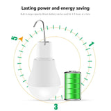 Kdkad Solar Lamp Portable LED Light Bulb, Solar Panel, Powered Rechargeable Lantern Lights Lamps for Pet House Shed Barn Indoor Outdoor Emergency Hiking Tent Reading CamNight Light - Top-Down View