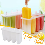 Popsicle Molds 4 Cavities BPA Free Silicone Popsicle Molds, Ice Molds Silicone Popsicle Maker Homemade Ice Cream Mold, Reusable Multicolor