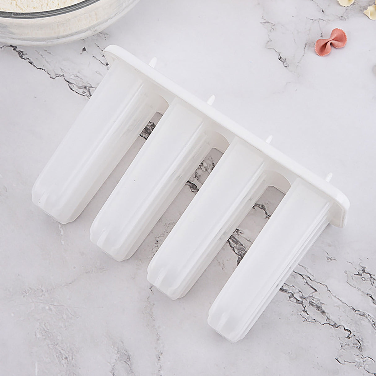 Popsicle Molds 4 Cavities BPA Free Silicone Popsicle Molds, Ice Molds Silicone Popsicle Maker Homemade Ice Cream Mold, Reusable Multicolor
