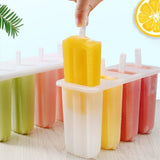 Popsicle Molds 4 Cavities BPA Free Silicone Popsicle Molds, Ice Molds Silicone Popsicle Maker Homemade Ice Cream Mold, Reusable Multicolor