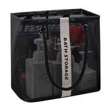Mesh Shower Caddy Freestanding Portable Shower Tote Bag for College Dorm, Hanging Shower Caddy Dorm Basket, Bathroom, Gym, Travel, Quick Dry Hanging Shower Organizer for Toiletry Essentials 10.2×6.3×9.8 in Black