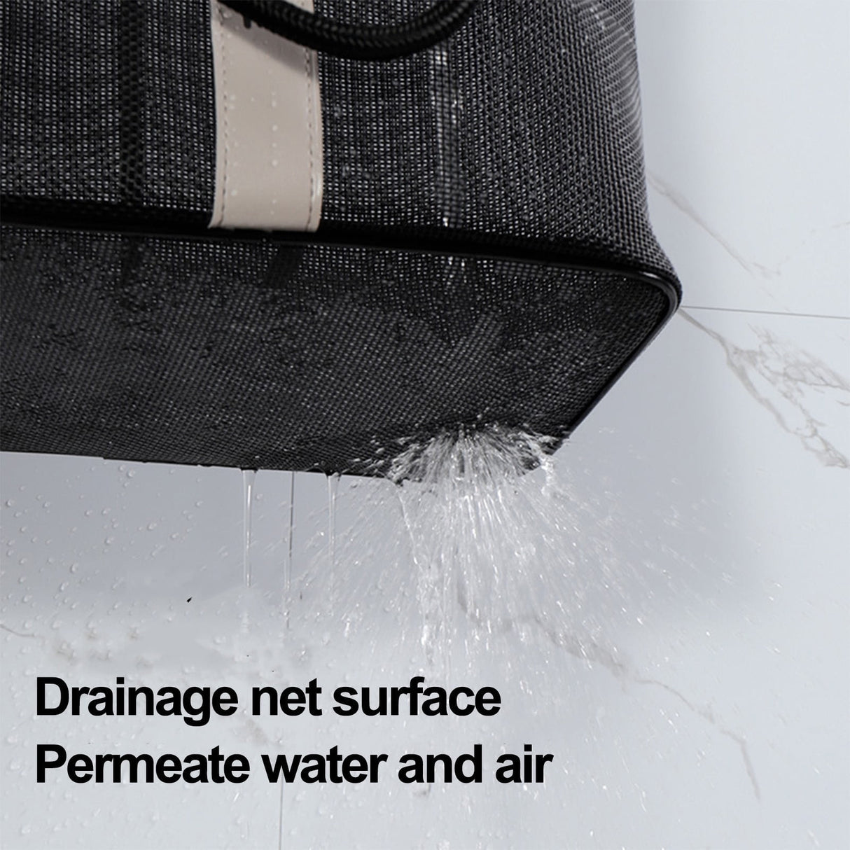Mesh Shower Caddy Freestanding Portable Shower Tote Bag for College Dorm, Hanging Shower Caddy Dorm Basket, Bathroom, Gym, Travel, Quick Dry Hanging Shower Organizer for Toiletry Essentials 10.2×6.3×9.8 in Black