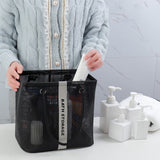 Mesh Shower Caddy Freestanding Portable Shower Tote Bag for College Dorm, Hanging Shower Caddy Dorm Basket, Bathroom, Gym, Travel, Quick Dry Hanging Shower Organizer for Toiletry Essentials 10.2×6.3×9.8 in Black