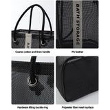 Mesh Shower Caddy Freestanding Portable Shower Tote Bag for College Dorm, Hanging Shower Caddy Dorm Basket, Bathroom, Gym, Travel, Quick Dry Hanging Shower Organizer for Toiletry Essentials 10.2×6.3×9.8 in Black