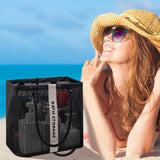 Mesh Shower Caddy Freestanding Portable Shower Tote Bag for College Dorm, Hanging Shower Caddy Dorm Basket, Bathroom, Gym, Travel, Quick Dry Hanging Shower Organizer for Toiletry Essentials 10.2×6.3×9.8 in Black