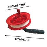 Kite String Reel, Kite Reel,Kite String Spool,Kite Line 4 inches, with 100M Line Red - Side View