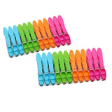 Colorful Plastic Clothespins, Heavy Duty Laundry Clothes Pins Clips with Springs, Air-Drying Clothing Pin Set (24 Pack) 12 Pack Multicolor