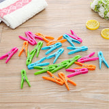 Colorful Plastic Clothespins, Heavy Duty Laundry Clothes Pins Clips with Springs, Air-Drying Clothing Pin Set (24 Pack) 24 Pack Multicolor - 45-Degree Angle