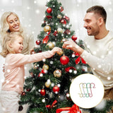 50 Pack Christmas Ornament Hooks 0.47*1.18in Stainless Steel S-Shaped Hangers for Christmas Tree Decoration Christmas Stocking Balls Christmas Ornaments,Gold - Side View