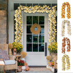Fall Garland Maple Leaf with White Pumpkin 6 FT, Hanging Vine Garland with Table Centerpiece Thanksgiving Decorations Indoor Outdoor Window Fireplace Autumn Home Decor, Orange