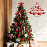 Christmas Tree Ornaments 36 pcs Multi-Size Candy Cane Shatterproof Ball Ornaments Set for Christmas Holiday Wreath & Party Decorations,Red - Top-Down View