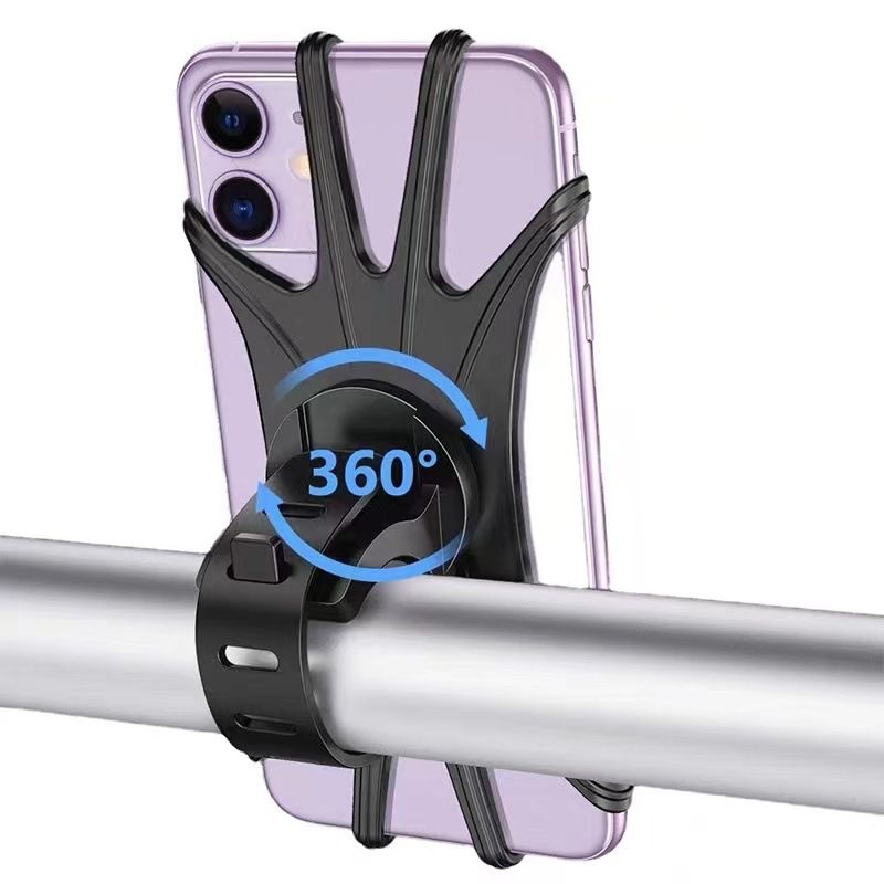 Bike Phone Mount, Universal Bike Cell Phone Holder, 360° Rotatable, Silicone Bicycle Phone Mount Compatible with iPhone 15/14/13/Pro Max/Pro/mini/12/11/Xs/Max/Xr/X/7/8/Plus, 4.0''~6.7'' Cellphones