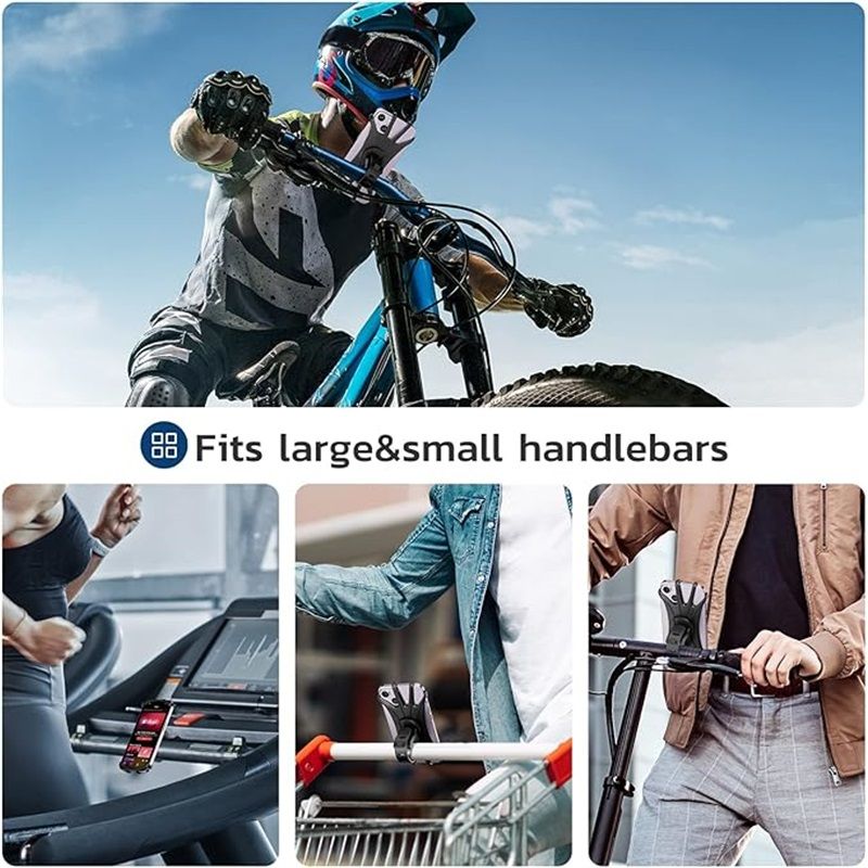 Bike Phone Mount, Universal Bike Cell Phone Holder, 360° Rotatable, Silicone Bicycle Phone Mount Compatible with iPhone 15/14/13/Pro Max/Pro/mini/12/11/Xs/Max/Xr/X/7/8/Plus, 4.0''~6.7'' Cellphones