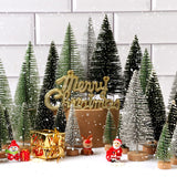 30Pcs Christmas Decorations Mini Christmas Trees, Artificial Christmas Tree Bottle Brush Trees with Wooden Base for Christmas Decor Christmas Party Home Table Craft(Gradient Green)
