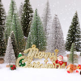30Pcs Christmas Decorations Mini Christmas Trees, Artificial Christmas Tree Bottle Brush Trees with Wooden Base for Christmas Decor Christmas Party Home Table Craft(Gradient Green)