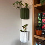 Modern Minimalist Mounted Planter, Indoor, Hidden Wall Mount, Home Decor, Home Gift, Wall Planter, Hidden Drip Tray - Side View