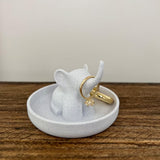 Elephant Jewelry Dish with Decorative Ring Holder and Tray Adorable Elephant Ring Organizer Tray for Jewelry Keep Ring Dish and Holder - Front View