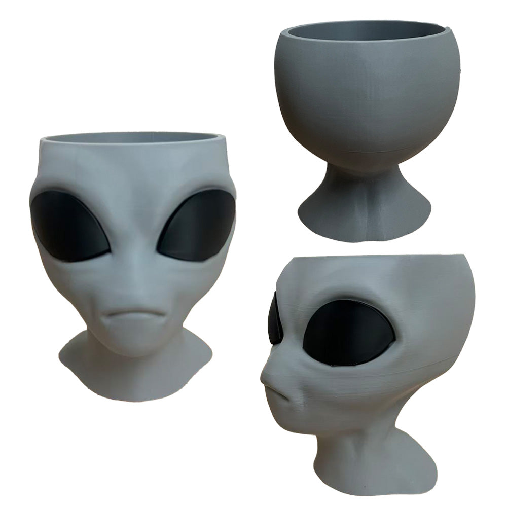 Alien Planter - Alien Bust Plant Pot - Scifi Indoor Planters - Space Indoor Home Decor - Cool Planters - Office Plant（green）