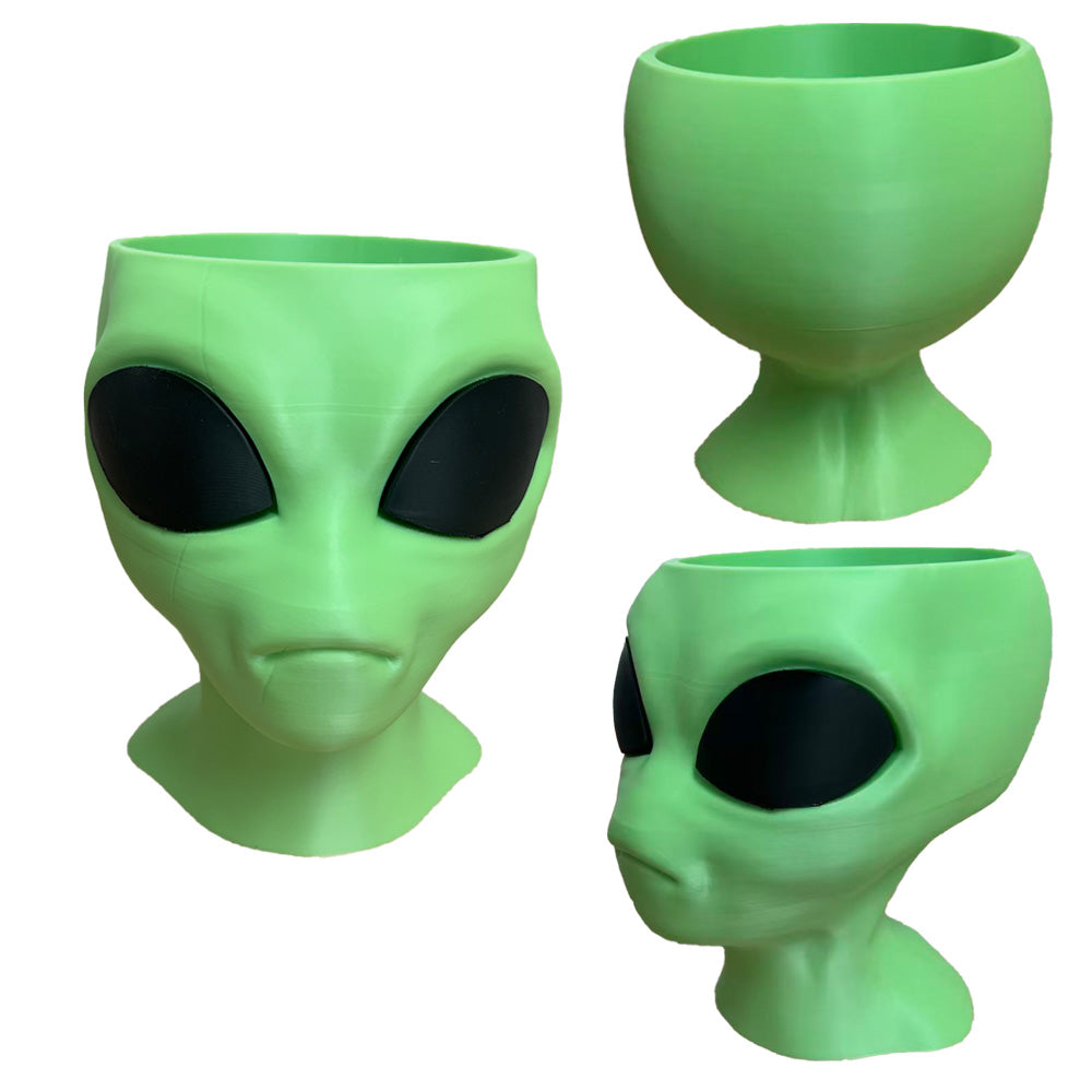 Alien Planter - Alien Bust Plant Pot - Scifi Indoor Planters - Space Indoor Home Decor - Cool Planters - Office Plant（grey）