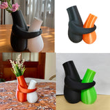 3D printedHugging Vases, decorative vase, suitable for office and home desktop flower pots, a gift for illustration enthusiasts, Valentine's Day, Mother's Day, Easter gift. - Side View