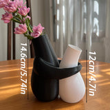 3D printedHugging Vases, decorative vase, suitable for office and home desktop flower pots, a gift for illustration enthusiasts, Valentine's Day, Mother's Day, Easter gift. - Side View