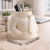 Hirt & Tie Pen Holder – Stylish 3D Printed Desk Organizer - Front View